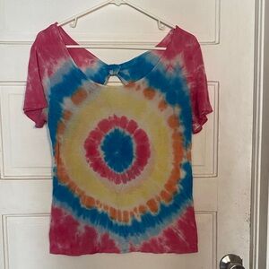 No Boundaries Tie-Dye Short Sleeve Tee - Pink, Blue, Yellow, Orange